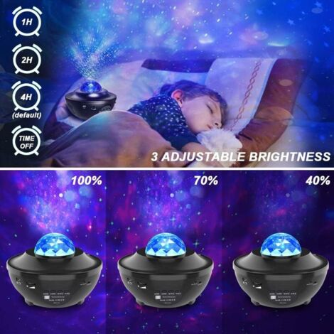 Lámpara de proyector de estrellas LED, proyector de luz nocturna giratoria  con 21 modos y control