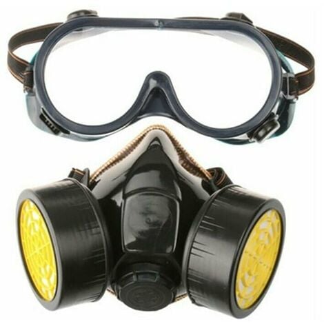 Máscara de gas profesional Respirador de máscara de pintura de carbón  activado con 2 filtros Polvo, pesticidas, formaldehído, laca coloreada