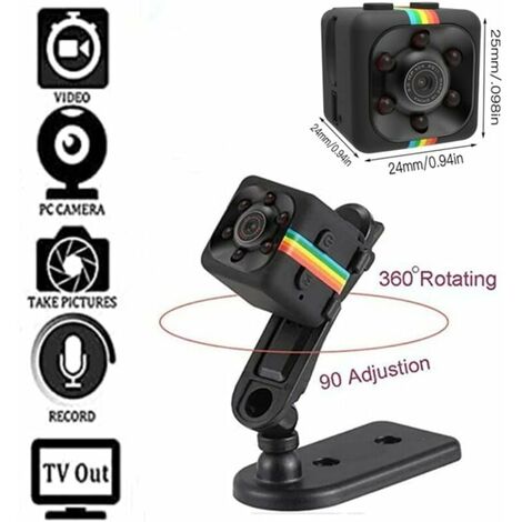 Mini cámara espía, cámara de seguridad 4K HD WiFi cámara de vigilancia de  resolución ajustable con visión nocturna y detección de movimiento para  cámara oculta interior/exterior (negro)