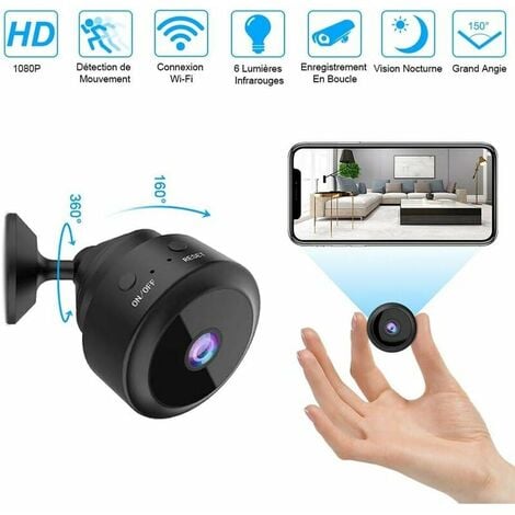 Cámara espía, cámara oculta WiFi HD 4K, pequeña cámara espía inalámbrica,  mini cámara para vigilancia en el hogar cámaras de seguridad con detección