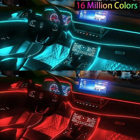 Luces interiores del coche, tira de luces LED para coche de 8 m, tira LED  interior para coche de 5 V, adecuada para todas las luces ambientales del  modelo de coche, Fonepro