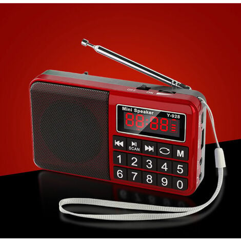 Radio portátil FM/AM(MW)/SW/USB/Micro-SD/MP3, juego de radio con botones
