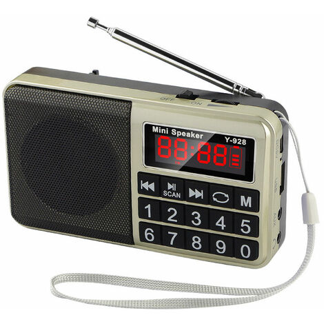 Radio portátil pequeña Fm Usb Sd Mp3 recargable - Azul