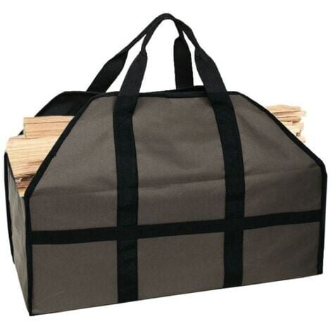 Bolsa de leña para chimenea de 1 pieza, bolsa de fieltro para leña, cesta  de almacenamiento plegable de gran capacidad, para compras de juguetes con leña  para leña, 50*25*25cm, color negro