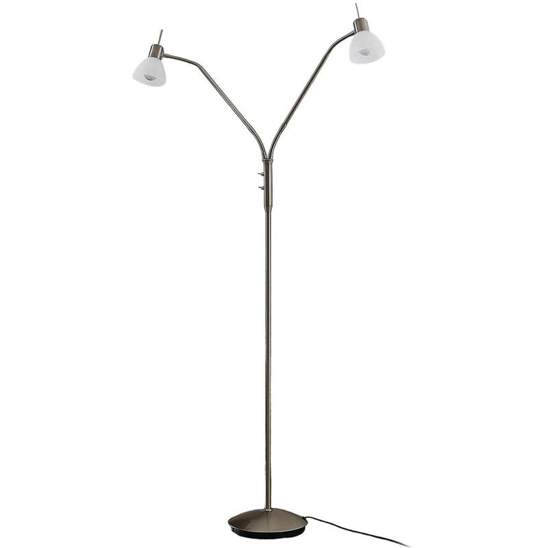 LED-Stehleuchte Gwendolin 2 Schirme Lampenwelt Leselampe Wohnzimmer Stehlampe 