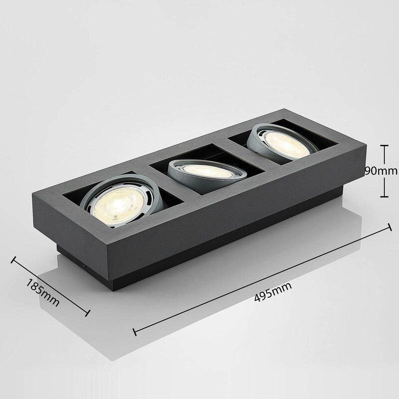 LED-Deckenstrahler Ronka 3 x GU10 Dunkelgrau Küchenleuchte Flur Arcchio 