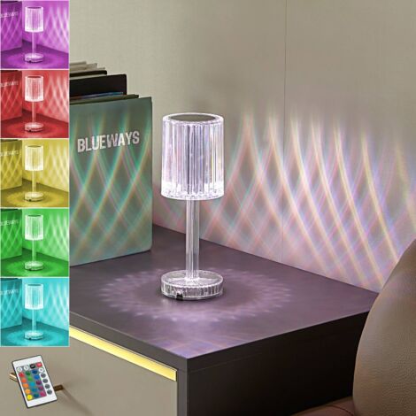 LED Tischlampe "Louane" aus Kunststoffmit USB Anschluss dimmbar mit Fernbedienung für Wohnzimmer & Esszimmer von Lindby