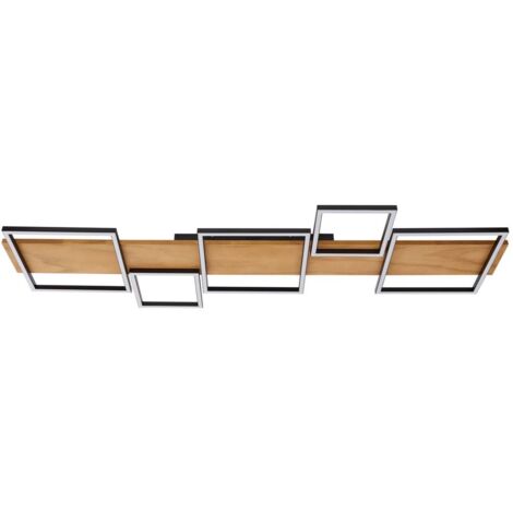 [NEUWERTIG] B-Ware Lindby Deckenleuchte Deckenlampe Led Galad Schwarz Holz Dimmfunktion Fünf Lic668 (1/5)