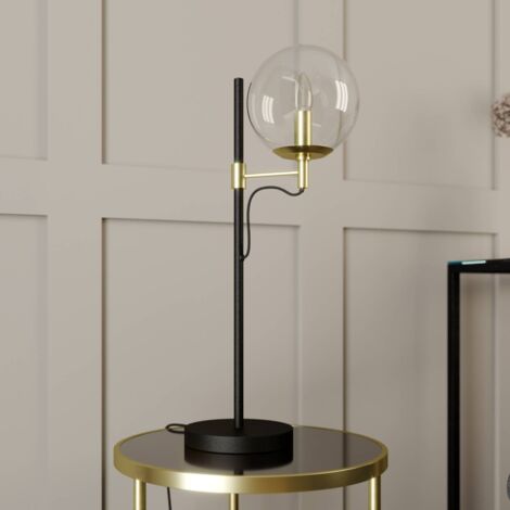 Design Tisch Lampe Steh Beleuchtung Glas Spot Strahler Arbeits Zimmer Lese Licht 