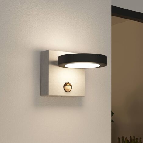 LED-Außenwandleuchte Belna grafitgrau Scheibe rund Lucande Wandlampe außen IP65 