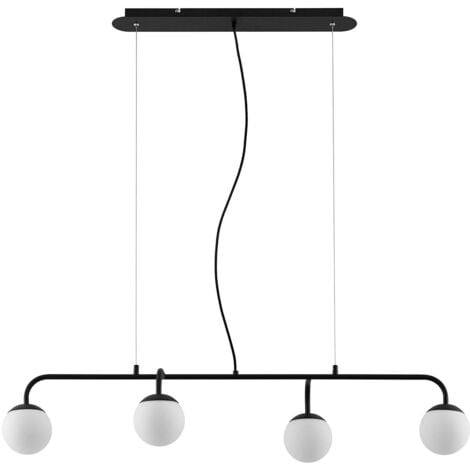 Lucande Rama mit LED-Hängeleuchte Glasschirmen