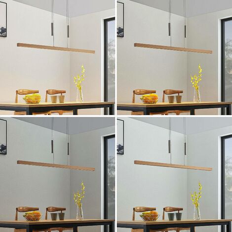 LED-Holz-Balkenpendellampe Tamlin, buchefarben | Standleuchten