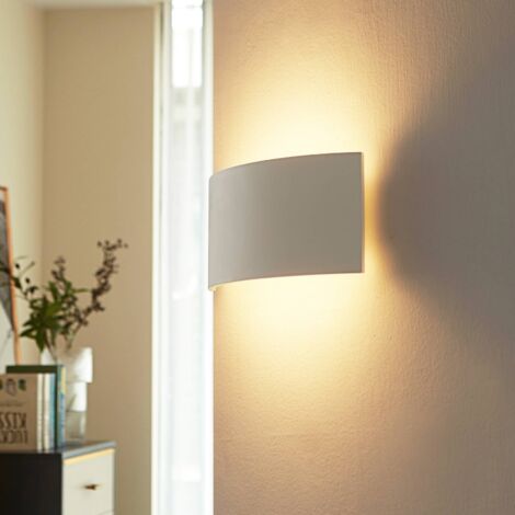 Wandleuchte, Wandlampe Innen "Naike" aus Gips/Ton für Flur & Treppenhaus von Lindby