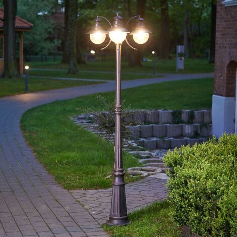 Lindby Mastleuchte 'Eddie' Für Außen – 3-flammig, Rustikales Design, IP44, E27 – Perfekt Für Garten, Terrasse & Einfahrt