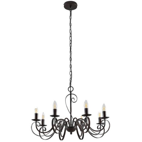[GEBRAUCHT] Lucande Caleb Kronleuchter Landhausstil Pendelleuchte Hängeleuchte Lampe 8 Fl432 B-Ware