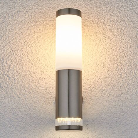 Außenwandleuchte Binka Edelstahl Kunststoff Lampenwelt Außenwandlampe E27 LED 