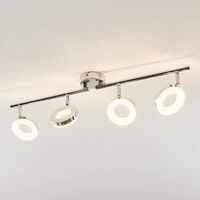 LED-Deckenlampe Tioklia Chrom Vierflammig Strahler Decke ELC Küche Wohnraum Flur 