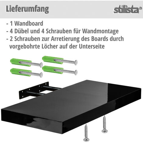 STILISTA® Wandboard Volato Länge 100 cm, arktisweiß glanz
