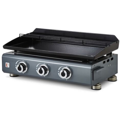 Brasero – Plancha à gaz Silvia IIG 3 feux – Plaque fonte émaillée 5 mm – Puissance 7,5 kW – Surface 67 x 34 cm – Pour jusqu'à 10 convives