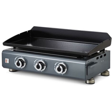 Plancha Gaz Silvia II G 3 Feux - Surface 67x34 Cm, 7.5 KW | Plaque Fonte, Grille Réchauffement