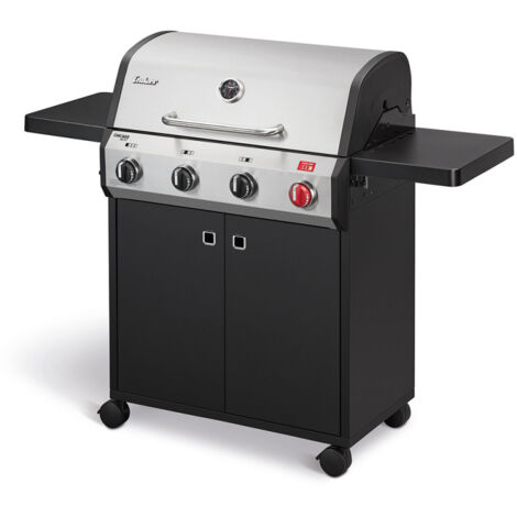 Brasero – Barbecue à gaz ENDERS Chicago Next 4 Turbo – 4 brûleurs inox – Turbo Zone 800 °C – Surface de cuisson 71 x 42 cm – Tablettes rabattables