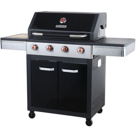 BRASERO BY FAVEX – Barbecue gaz Noa 4 feux – 16 kW – Grille + plaque fonte – 57 x 41,5 cm – Plancha incluse – Housse incluse (1/5)