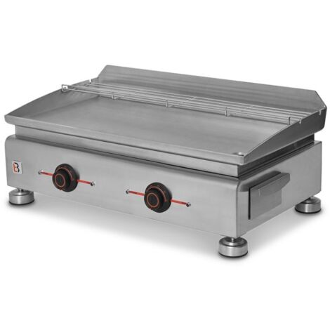 Brasero – Plancha électrique inox 67 x 34 cm – 2800 W – 2 brûleurs – Température jusqu'à 400 °C – Pour 10 convives – Nettoyage facile
