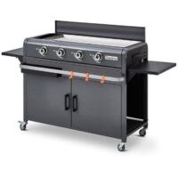 Favex – Plancha à gaz 4 brûleurs 9,6 kW – Plaque inox 88 x 35,5 cm – Zones de chauffe indépendantes – Cuisine saine et précise