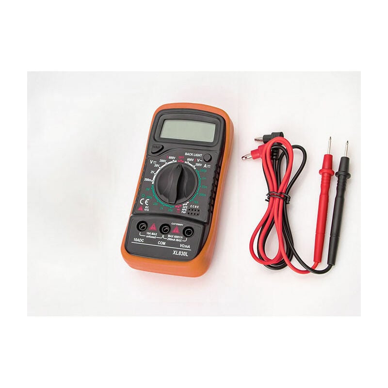 Multimètre numérique 1999 multi-testeur portable avec cordons de test Mini  voltmètre ampèremètre ohmmètre avec rétroéclairage LCD pour test de tension  test de continuité de courant de diode