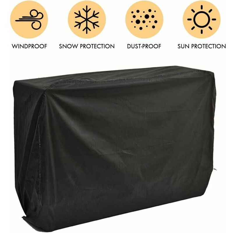 Housse De Protection Pour Barbecue Bâche Noir Jardin Couvre BBQ 145 x 61 x  117cm