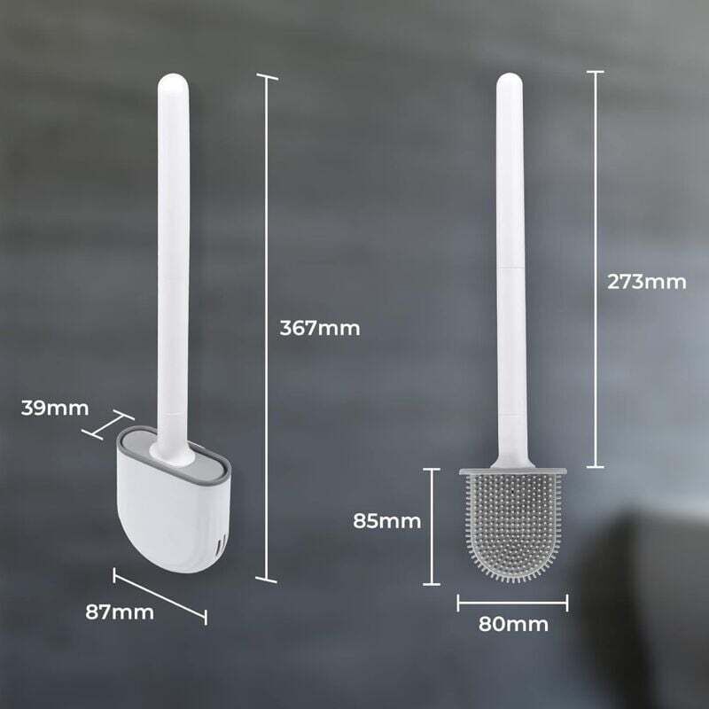 Brosse WC Silicone PAIDASHU - Support Mural - Long Manche Antidérapant - Nettoyage Profond Salle De Bain