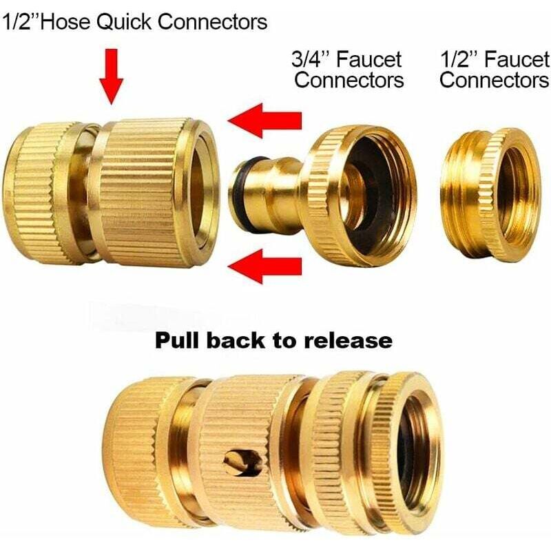 EJ.life Fournitures De Jardin Tuyau D'arrosage En Plastique 1/2' Raccord De Robinet Raccord