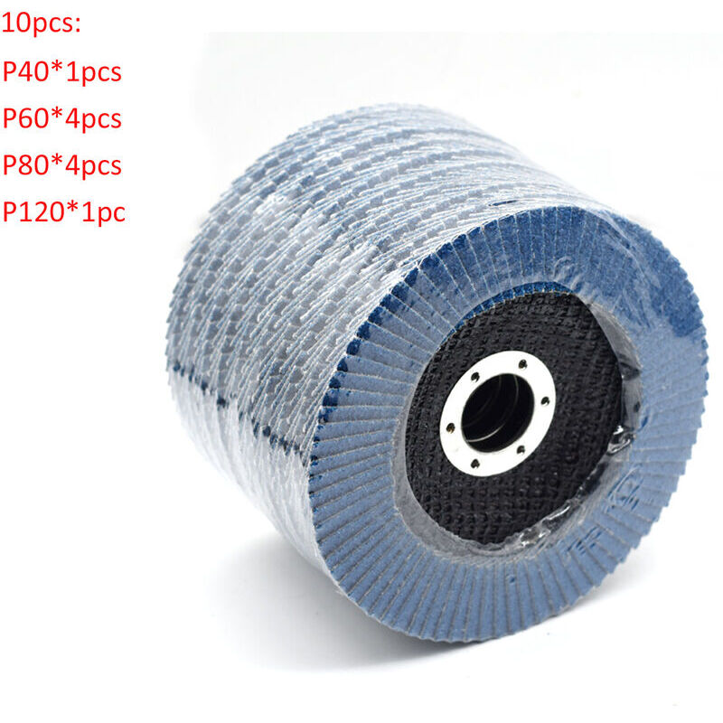 10 Disques à Lamelles Grain 80 - 125 Mm - Pour Meuleuse, Métal, Bois, Inox