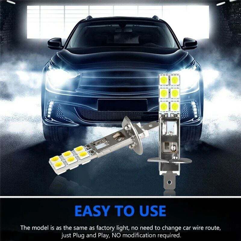 Ampoules LED H1 3200LM - Feux De Brouillard 6000K Blanc Jour - 12V/24V - IP68 - Pour Voiture, Moto, SUV