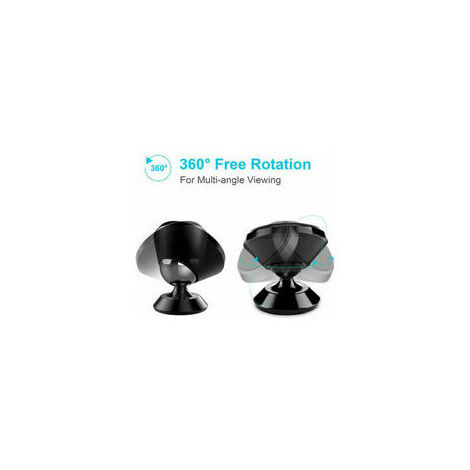 Support Telephone Voiture, [Lot de 2] ivoler porte Téléphone Voiture Universel 360° Rotation, Magnetique portable Aimant Adhésif pour Smartphone, Compatible pour Phones ou appareils GPS-Noir