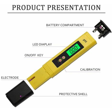 AUEJACKY PH Mètre Numérique, PH Testeur Electronique PH Mètre Testeur de Ph Professionnel avec L'écran LCD,Plage de Mesure de PH 0,00-14,00 pour l'eau Potable, Aquariums, Hydroponie, Piscines AUEJACKY PH Mètre Numérique, PH Testeur Electronique PH Mètre Testeur de Ph Professionnel avec L'écran LCD,Plage de Mesure de PH 0,00-14,00 pour l'eau Potable, Aquariums, Hydroponie, Piscines