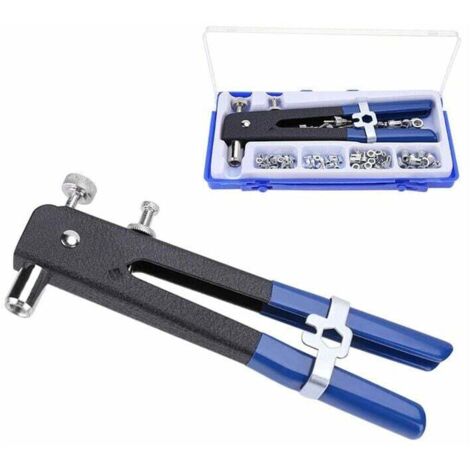Pistolet à Rivets Professionnel ESynic - Avec 100 écrous M3 à M12 - Double Poignée - Étui De Transport - Pour Auto, Meuble, Bateau