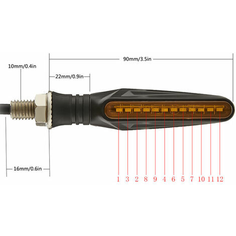 Nouvelle Version] 2PCS Indicateurs de Moto Qui coule Clignotants