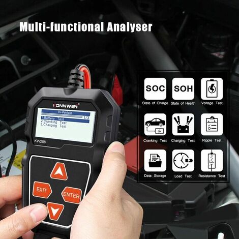 Testeur de batterie de voiture Durée de vie CCA Instrument de mesure de la  résistance interne Analyseur de batterie de moto