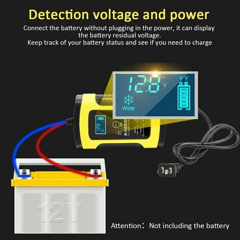 Chargeur de Batterie Moto, 6A 12V Intelligent, Affichage LCD, Prise  Standard Européenne avec Protections Multiples pour Batterie de Voiture,  Moto