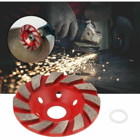 Disque De Meule Segmenté 10 Cm Diamètre - Pour Béton, Marbre, Pierre - Grain 60 - 6 Trous