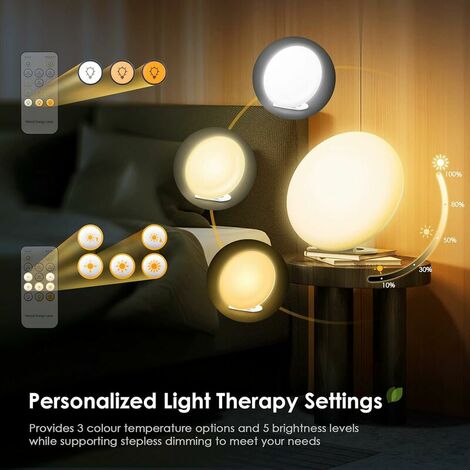 Lampe de luminothérapie lampe SDD 10000 Lux avec 3 modes de couleurs, 5  niveaux de luminosité
