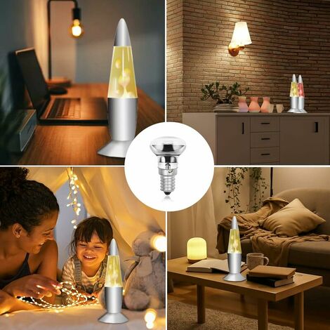 Lampe à lave R39 E14 40 W, petite vis Edison SES Spot réflecteur ampoules à  lave, blanc chaud 2800 K à économie d'énergie R39 ampoules à intensité  variable (lot de 2)