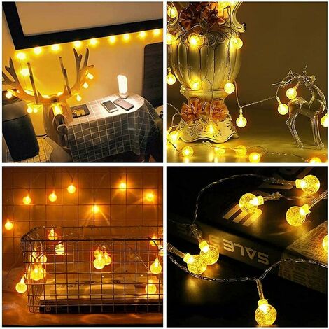 Guirlande Lumineuse à Piles, 20LED 3M/ , pour chambre à coucher, Fête,  Mariage, Noël, Décoration (Blanc Chaud