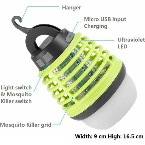 Lampe anti moustiques 7W Lampe UV Anti insectes Sur pieds ou