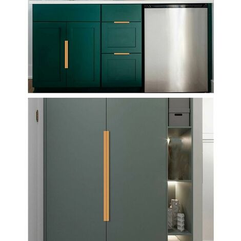 Poignée de meuble  8 Poignées D'armoire De Cuisine Cachée Encastré,Poignée De Meuble Invisible Poignées De Tiroir En Métal,Moderne Quincaillerie De Placard,Alliage D'aluminium,Boutons De Porte Dissimu