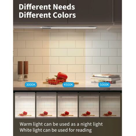 Réglette LED Rechargeable Sous Meuble - Télécommande, 3000mAh, Dimmable - Cuisine, Placard