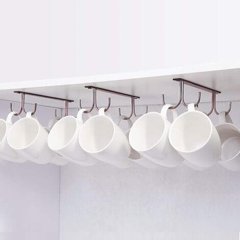 Crochets multi-usages sous étagère, blanc, noir, p... - Grandado Crochets multi-usages sous étagère, blanc, noir, p... - Grandado