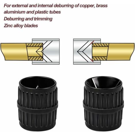 Ébavureur Universel Tuyau 2 En 1 - Alésoir Intérieur/Extérieur 5-40 Mm - Pour Cuivre, Plastique, Laiton - Outil Chanfrein