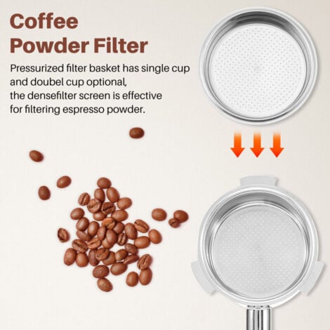 2 PièCes 51Mm Machines à Café en Acier Inoxydable Pressurisé Filtre Panier Poudre Panier Café Fond Porte-Filtre Filtre,TRIMEC